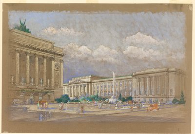 Study for Proposed Music and Arts Center, Nowy Jork, NY autorstwa Arnold William Brunner