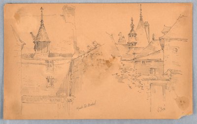 Dwie sceny w Mont St. Michel i Vitré autorstwa Arnold William Brunner