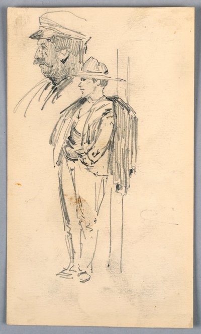 Dwa szkice mężczyzn autorstwa Arnold William Brunner