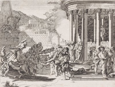 Sinorix wyniesiony ze świątyni po otruciu, 1650-1700. autorstwa Arnold van Westerhout.