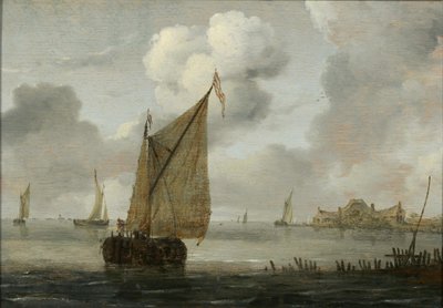 Żaglówki w pobliżu wybrzeża autorstwa Arnoldus van Anthonissen
