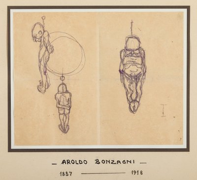 Wisielec (tusz indyjski na papierze) autorstwa Aroldo Bonzagni