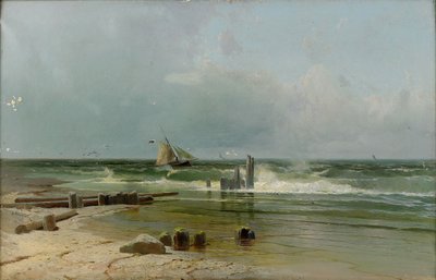 Żaglowiec przy plaży, 1891 autorstwa Arseniy Ivanovich Meshchersky