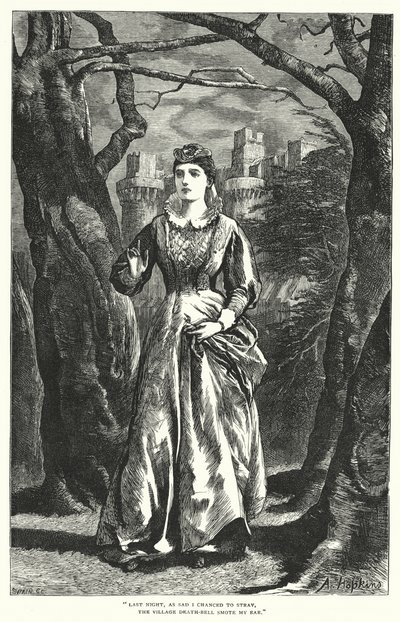 Cumnor Hall (rycina) autorstwa Arthur (after) Hopkins