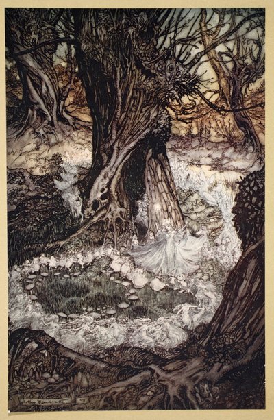 Przyjdź, teraz okrągły, ilustracja ze „Snu nocy letniej” Williama Szekspira autorstwa Arthur (after) Rackham