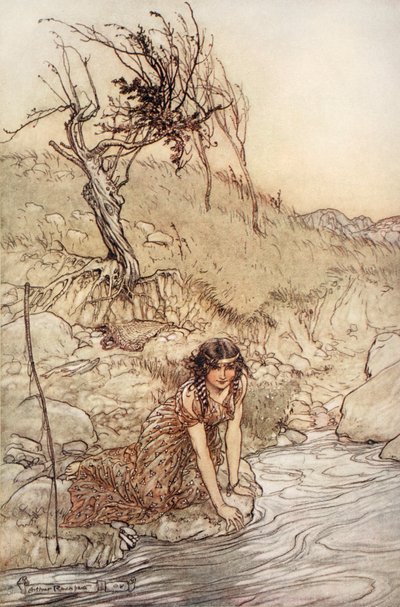 Hermia, ilustracja ze „Snu nocy letniej” Williama Szekspira autorstwa Arthur (after) Rackham