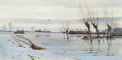 Pejzaż zimowy z zalaną rzeką, 1889 (wc) autorstwa Arthur Anderson Fraser