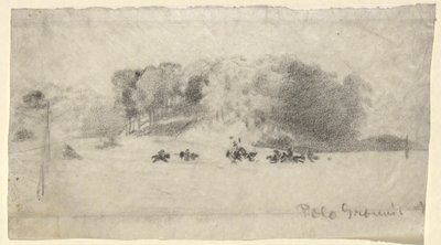 Boisko do polo autorstwa Arthur B. Davies
