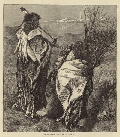 Hiawatha i Minne-Ha-Ha (grawerowanie) autorstwa Arthur Boyd (after) Houghton