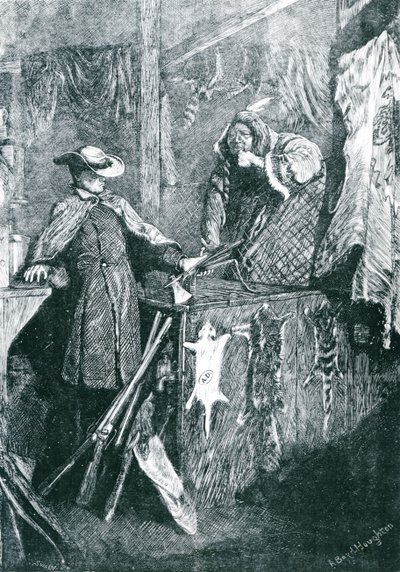 Handel z Indianami w zachodnich stanach Ameryki, ryty przez Josepha Swaina (1820-1909) 1871 autorstwa Arthur Boyd Houghton
