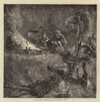 Polowanie na bawoły, biwakowanie autorstwa Arthur Boyd Houghton