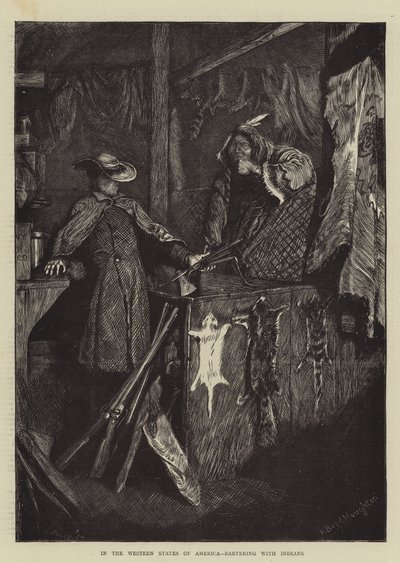 W zachodnich stanach Ameryki handel wymienny z Indianami autorstwa Arthur Boyd Houghton