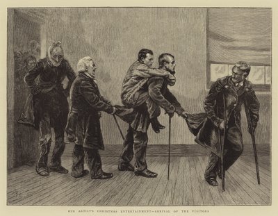 Świąteczna rozrywka naszego artysty, przyjazd gości autorstwa Arthur Boyd Houghton