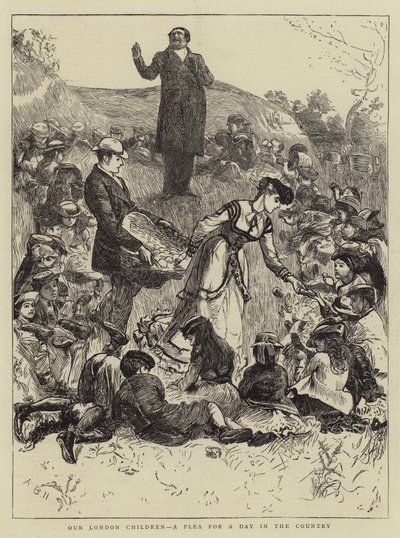 Nasze londyńskie dzieci, prośba o spędzenie dnia na wsi autorstwa Arthur Boyd Houghton