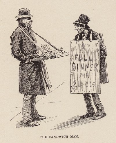 Człowiek z kanapką (grawerunek) autorstwa Arthur Burdett Frost