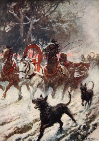 Elżbieta Czeska kradnąca koronę węgierską (kolor lito) autorstwa Arthur C. (after) Michael