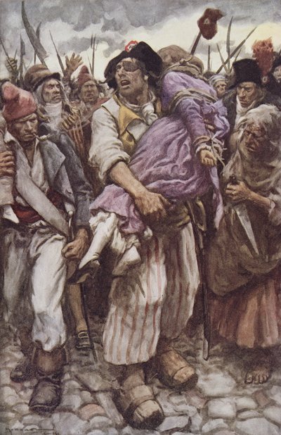 Szkarłatny Czopek na ratunek, ilustracja do „Szkarłatnego Czopka” baronowej Orczy (1865-1947) (kolor lito) autorstwa Arthur C. (after) Michael