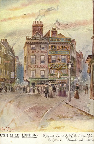 Zaginiony Londyn - Holywell Street i Wych Street, od strony Strand autorstwa Arthur Charles Payne