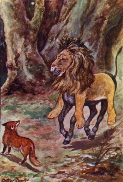Bajki Ezopa: Osioł w skórze lwa (kolor lito) autorstwa Arthur Claude Cooke