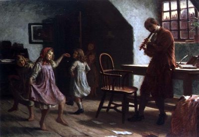 Dzieci tańczą przed Oliverem Goldsmithem autorstwa Arthur Claude Cooke
