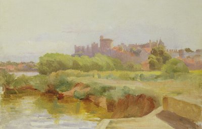 Widok na zamek Windsor (olej na pokładzie) autorstwa Arthur Claude Cooke
