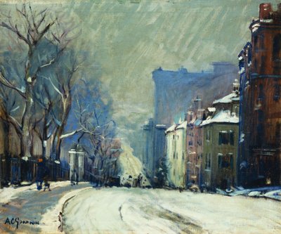 Beacon Street w zimie autorstwa Arthur Clifton Goodwin