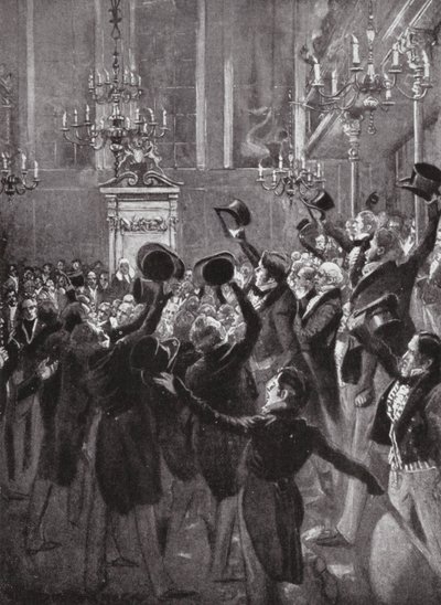 Przeprowadzenie drugiego czytania pierwszej ustawy reformującej (litografia) autorstwa Arthur David (after) McCormick