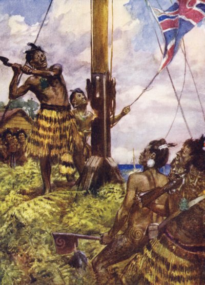 Heke ścina maszt flagowy w Kororareka autorstwa Arthur David McCormick