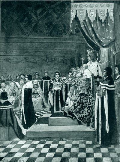 Henryk VI otwierający parlament z matką autorstwa Arthur David McCormick