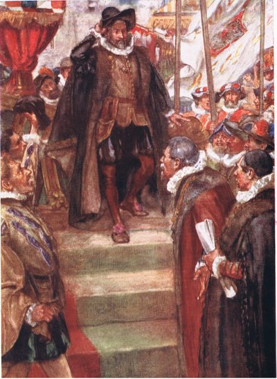 Książę Orange nie znał lepszego momentu niż ten, ilustracja z Romance of History: Holandia, lata 20. XX wieku autorstwa Arthur David McCormick