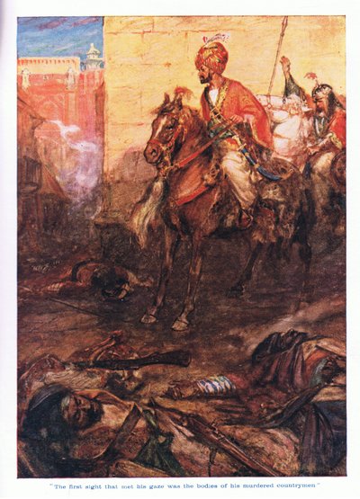 Pierwszym widokiem, który napotkał jego wzrok, były ciała zamordowanych rodaków autorstwa Arthur David McCormick