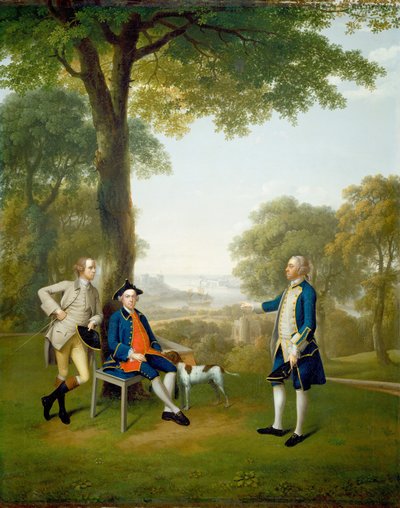 Arthur Holdsworth Rozmowa z Thomasem Taylorem i kapitanem Stancombe przy River Dart, 1757. autorstwa Arthur Devis
