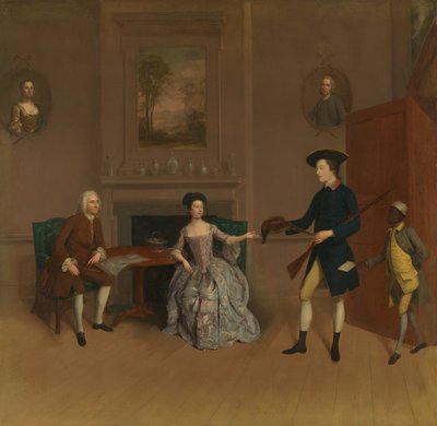 John Orde, jego żona Anna, jego najstarszy syn William i służący autorstwa Arthur Devis