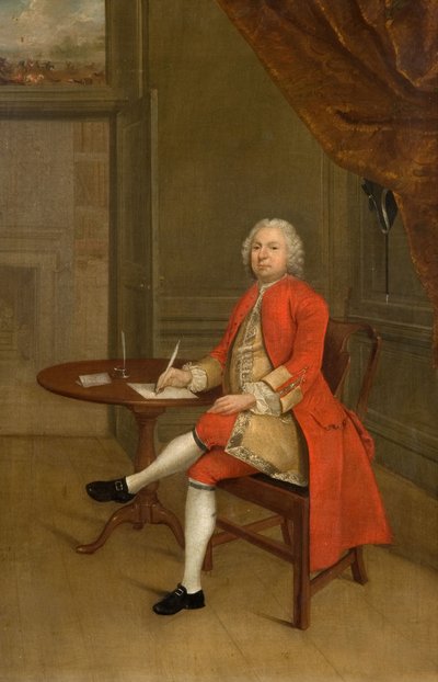 Portret mężczyzny w czerwieni, 1785. autorstwa Arthur Devis