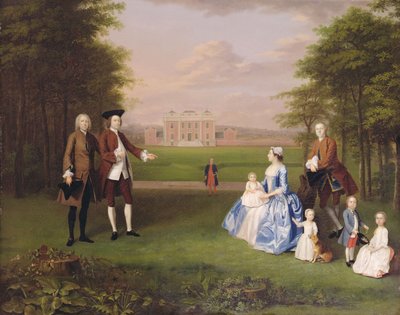 Robert Gwillym z Atherton i jego rodzina, ok. 1745-7 (olej na płótnie) autorstwa Arthur Devis