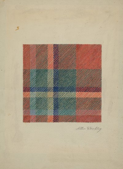Koc wełniany w kratę, ca. 1938. autorstwa Arthur G. Merkley