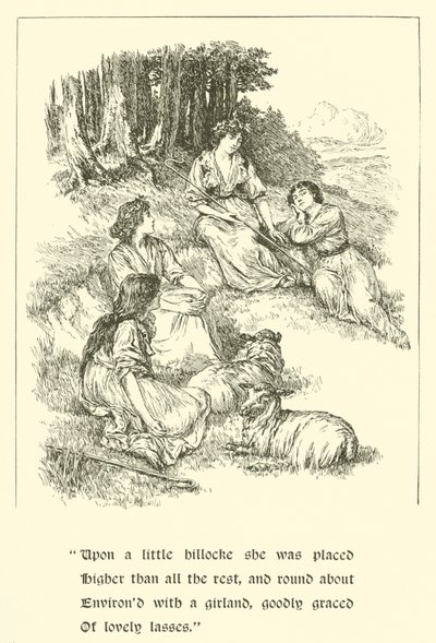 Sir Calidore, Knight of Courtesy, Coridon i Pastorella (rycina) autorstwa Arthur George Walker