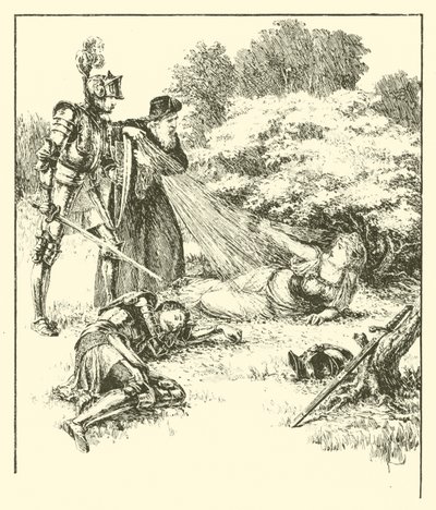 Sir Guyon, The Bower Of Bliss (grafika) autorstwa Arthur George Walker