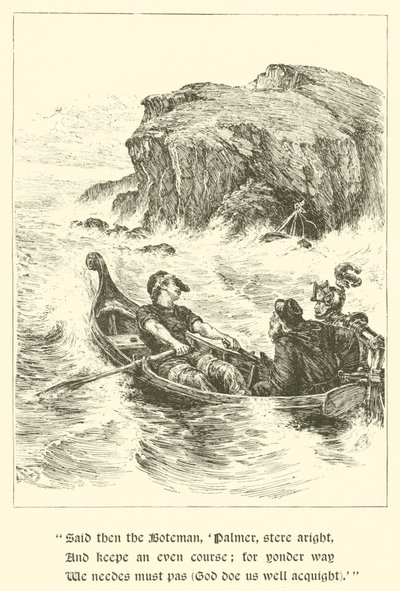 Sir Guyon, The Rock of Reproach (grawerunek) autorstwa Arthur George Walker