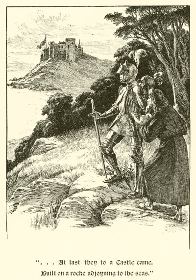 Sir Guyon, Trzy siostry (rycina) autorstwa Arthur George Walker
