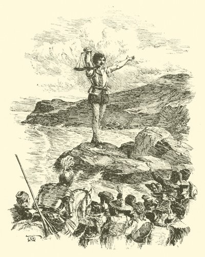 Przygody Sir Artegalla, Olbrzyma z łuską (rycina) autorstwa Arthur George Walker