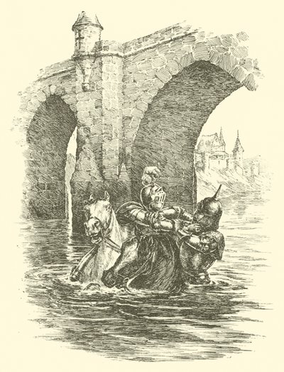 Przygody Sir Artegalla, Most Saracena (rycina) autorstwa Arthur George Walker