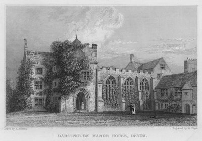 Darlington Manor House, Devon (grawerowanie) autorstwa Arthur Glennie