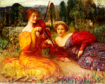 Muzyk Ciszy, 1900 autorstwa Arthur Hacker