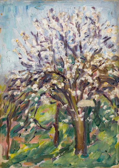 Kwiat migdałów na pochyłym poboczu, ok. 1910 autorstwa Arthur Haythorne Studd