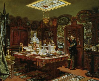 Wnętrze sali kolekcji Monsieur Sauvageot, 1856 r. autorstwa Arthur Henri Roberts