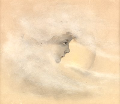 Piotruś Pan, czyli chłopiec na księżycu, ok. 1910 (ołówek, długopis i atrament, wc na papierze) autorstwa Arthur Herbert Buckland