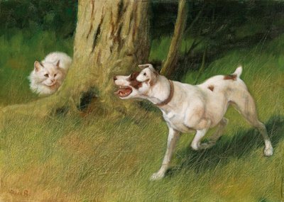 Pies i kot autorstwa Arthur Heyer