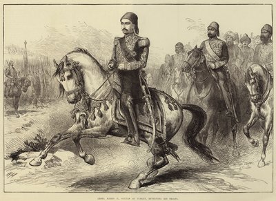 Abdul Hamid II, sułtan Turcji, przegląd swoich oddziałów autorstwa Arthur Hopkins