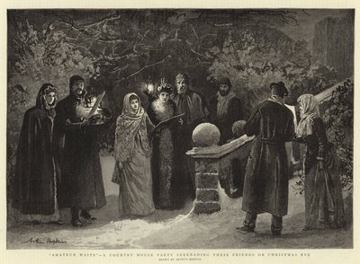 Amatuer Waits, impreza w wiejskim domu z serenadami dla przyjaciół w Wigilię autorstwa Arthur Hopkins